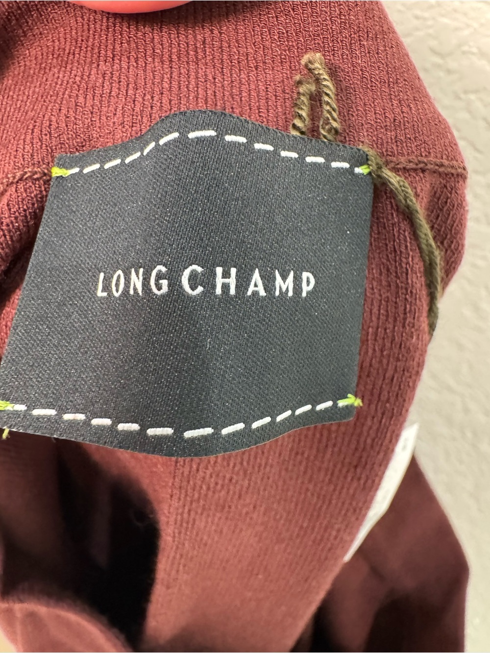 Longchamp SS26 Knit 2 Piece Set S Burgundy Crop Top Fringe Midi Skirt Italy - Picture 15 of 15